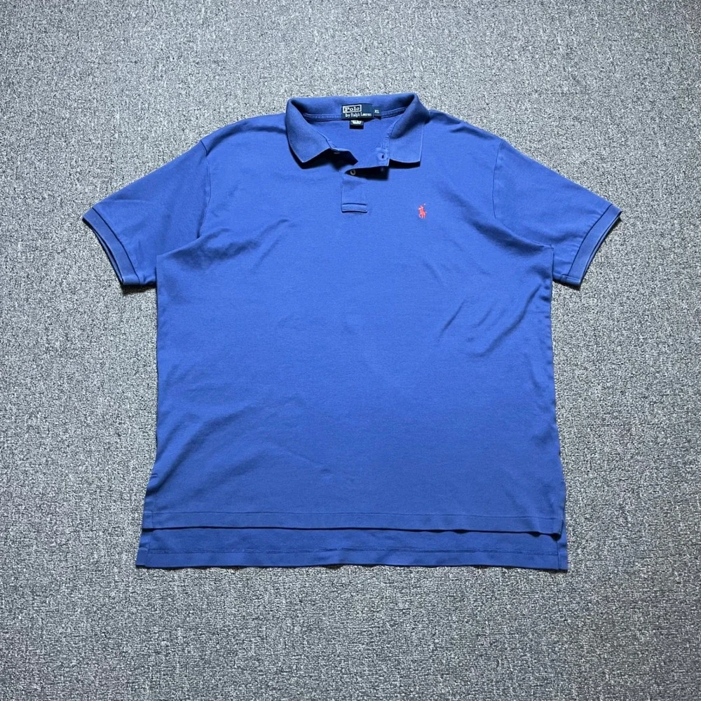 Vintage Polo Ralph Lauren Polo Shirt XL Blue Short Sleeve Embroidered Pony Logo
